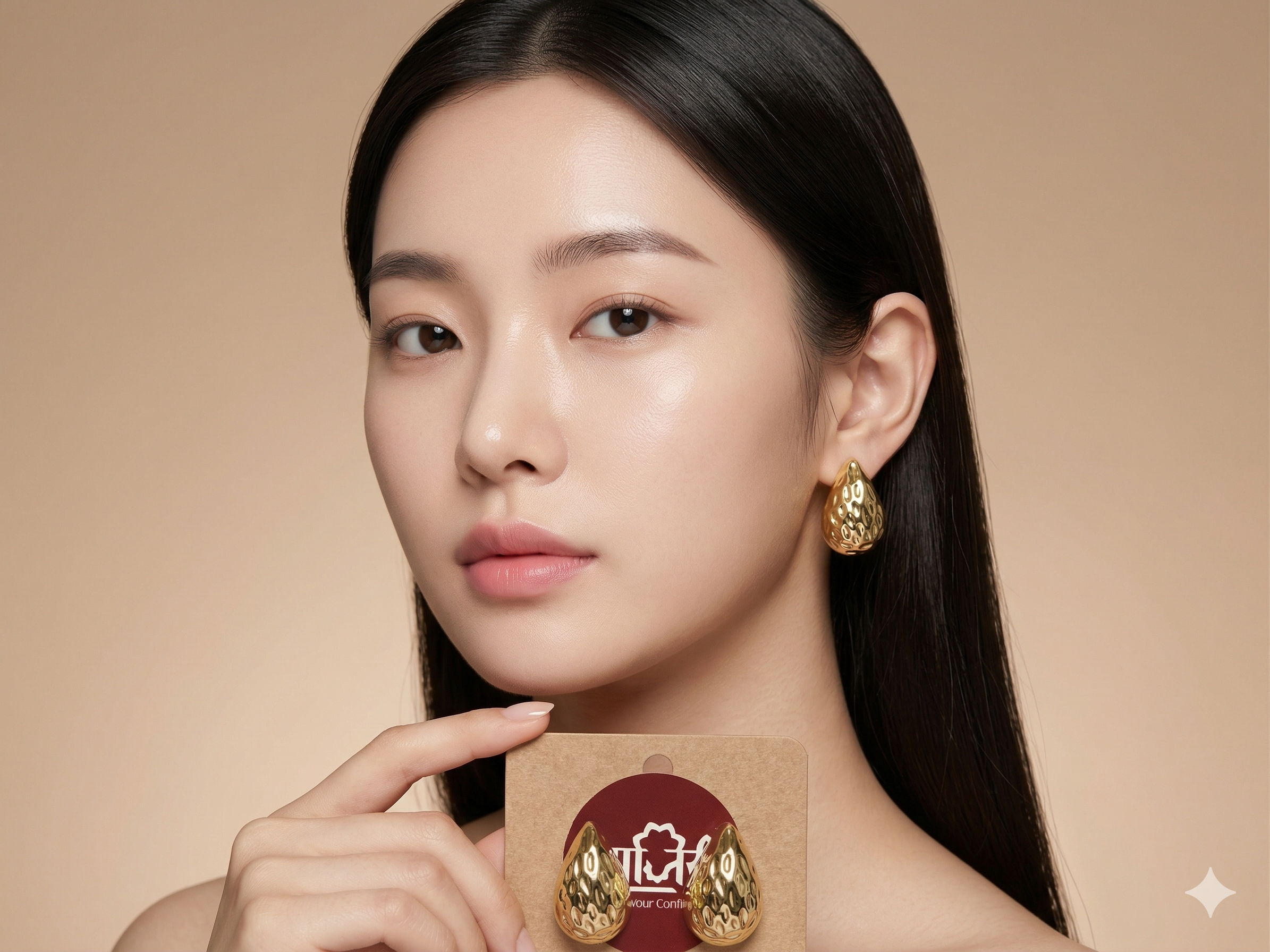 GOLD PLATED DROP EARRING