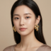 GOLD THREE DROP EARRING