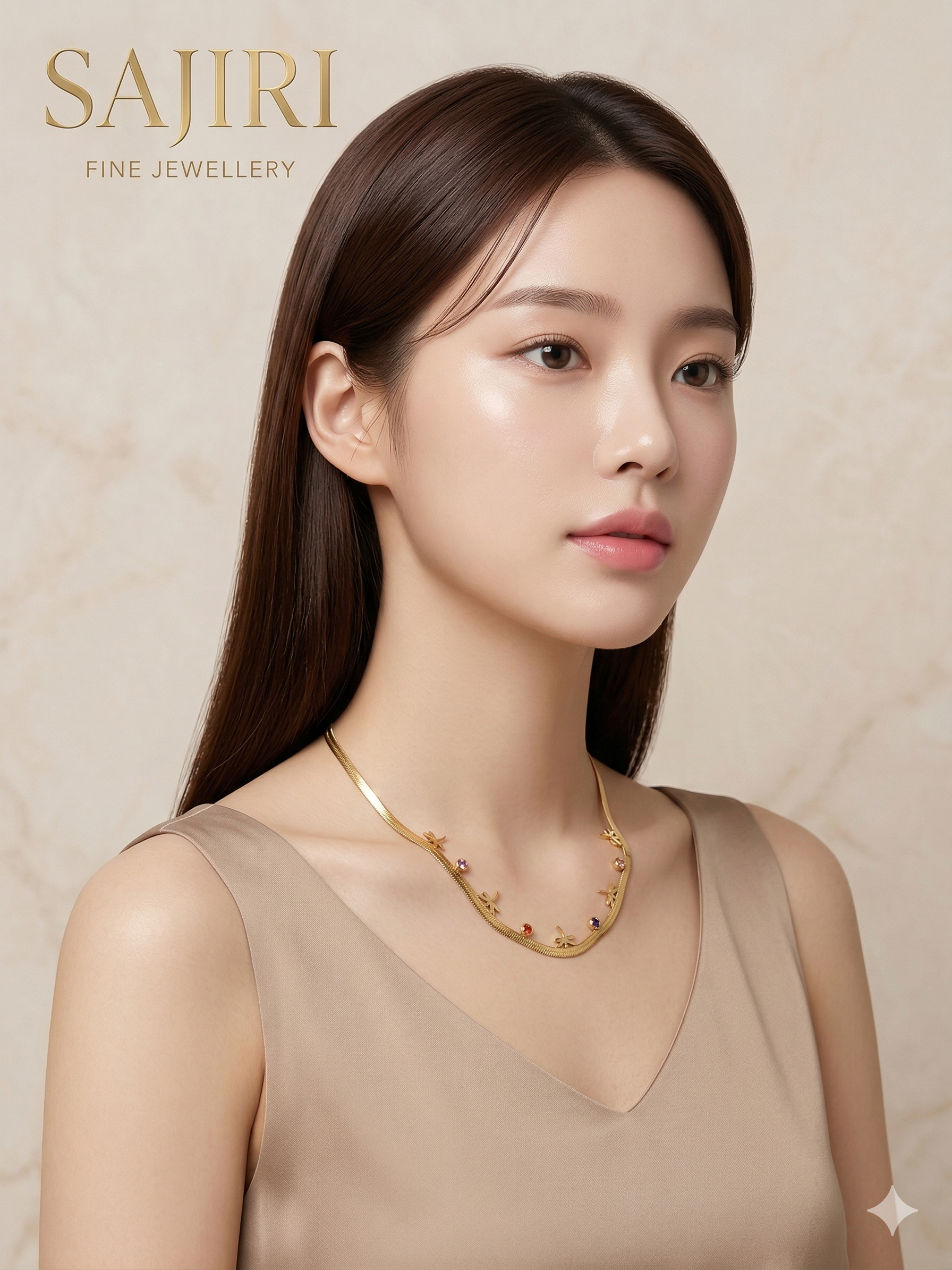 5 butterfly with multiclor crystal block chain