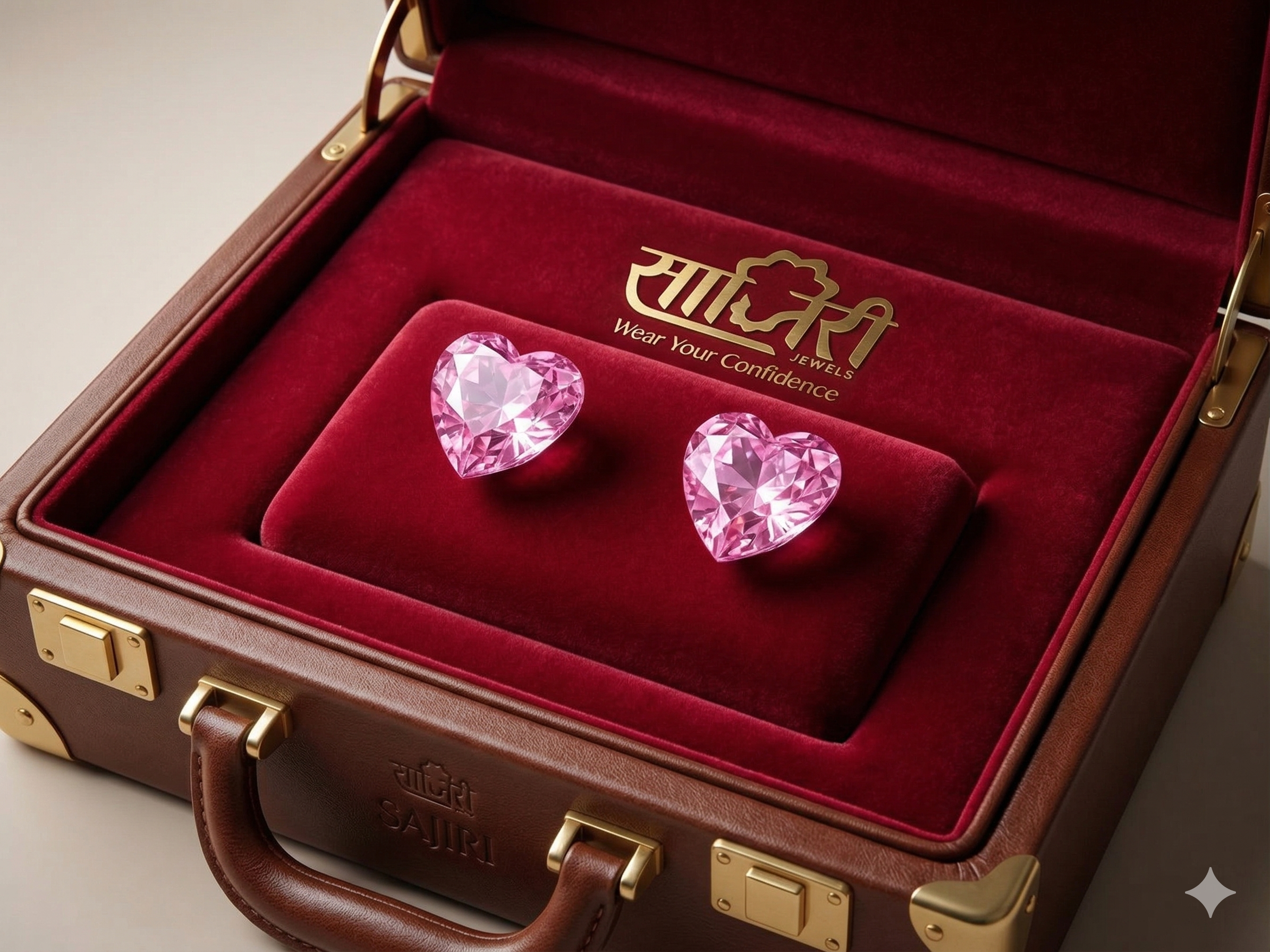 PINK CRYSTAL HEART EARRING
