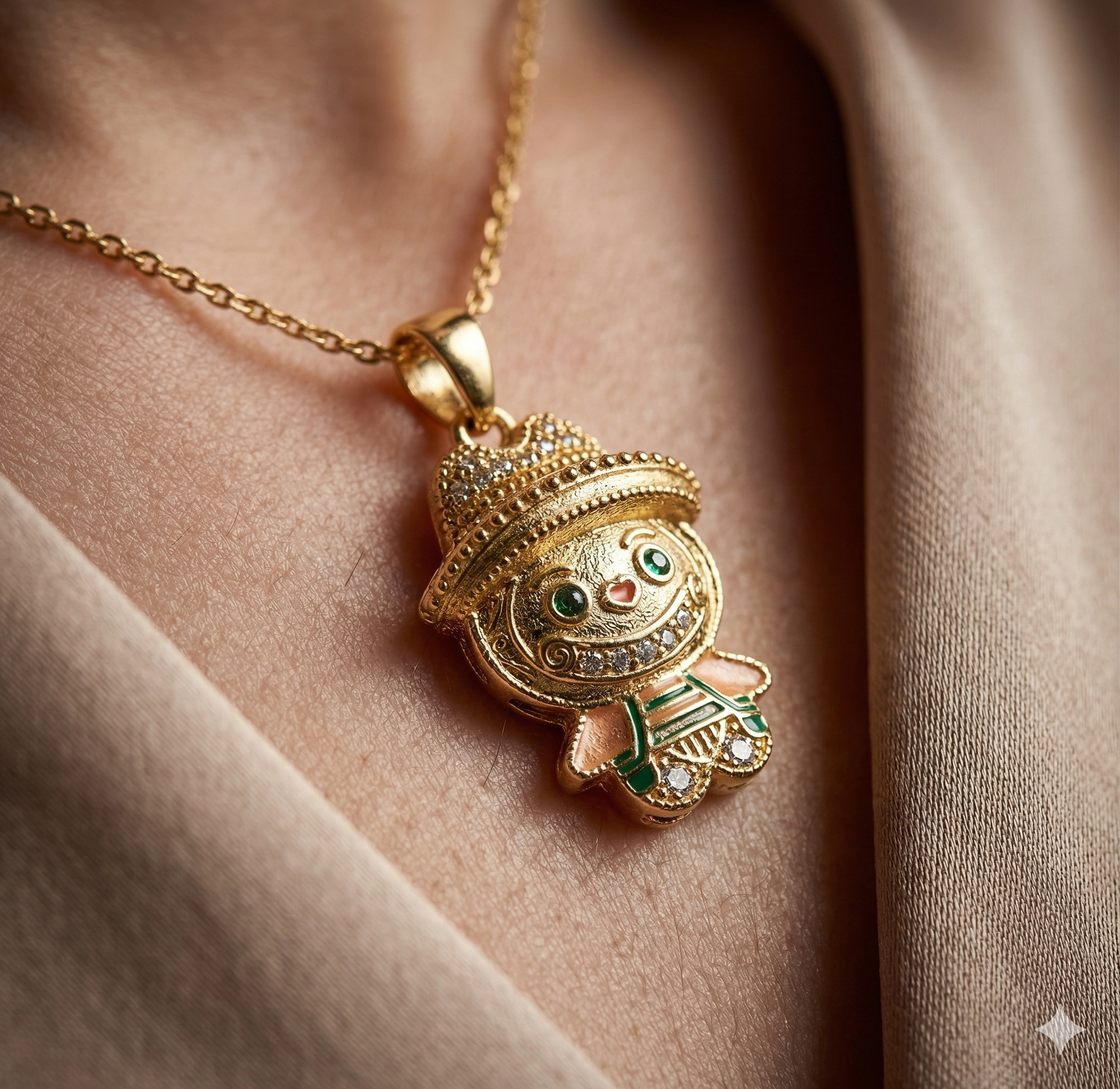 labubu pink pendent with light chain