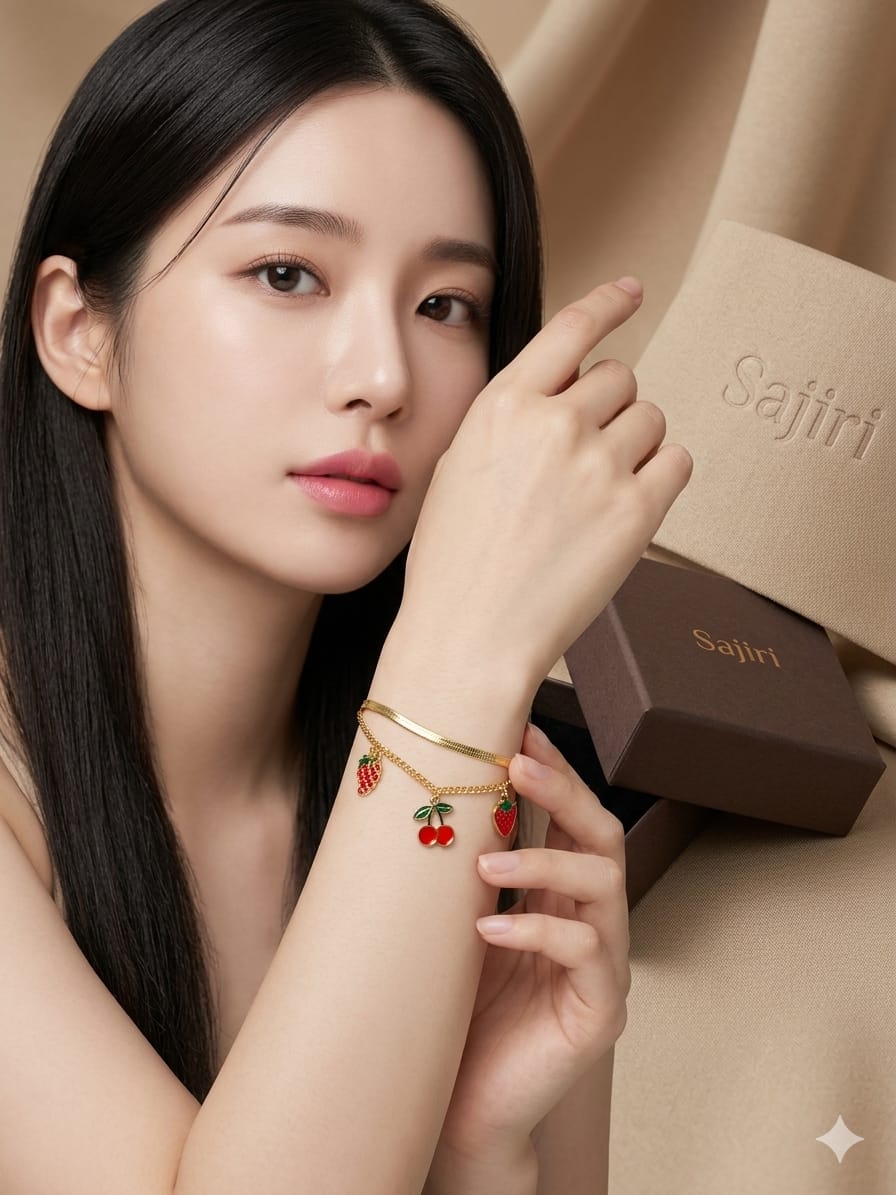 charm red fruit bracelet