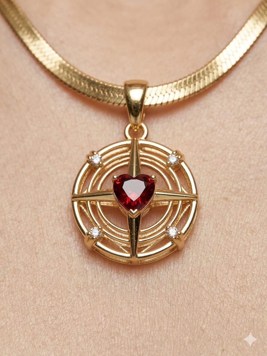 crytal round heart within block chain