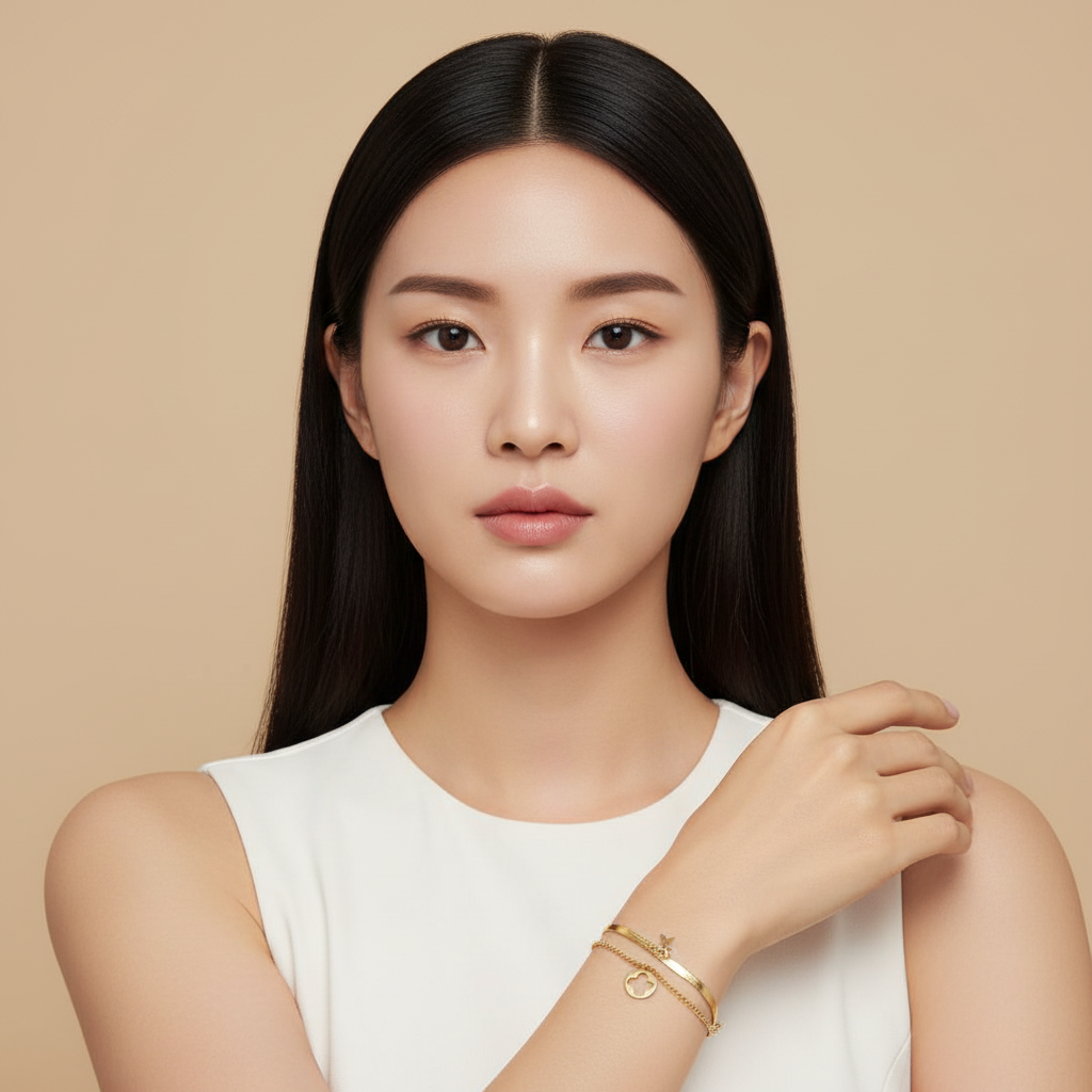 FLOWER AND STAR DOUBLE LAYER BRACLET