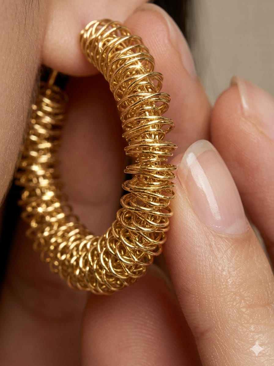 ring quield hoops gold plated
